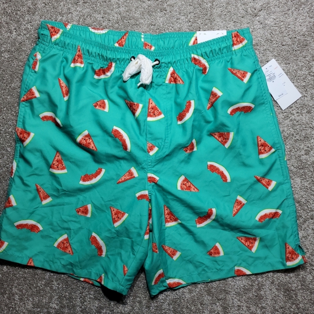 Old Navy Watermelon Print Swim Shorts Medium 7in inseam